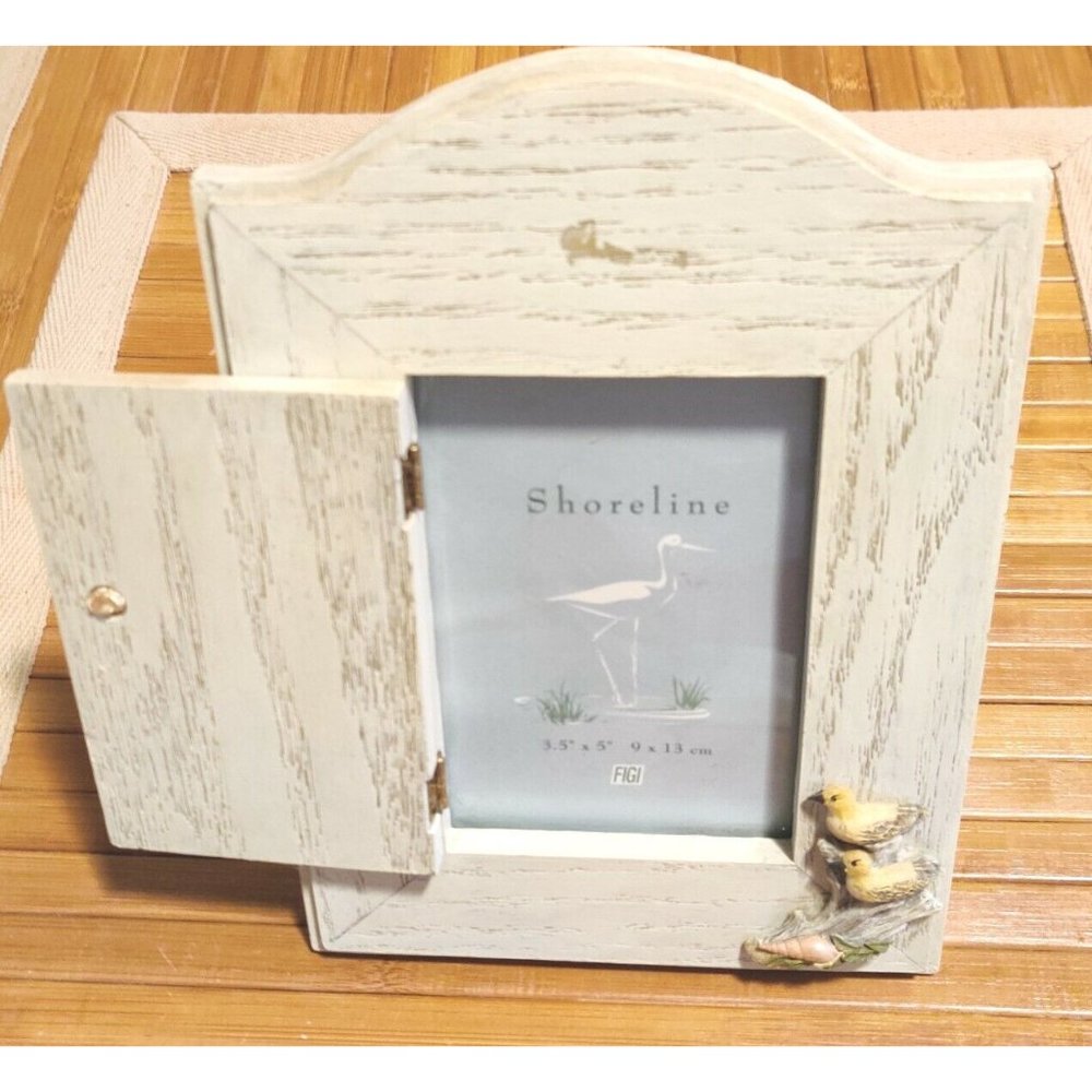 Figi Shoreline Seagulls Shell Tree Bark Beach Theme Picture Frame 3.5 X 5"